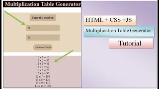 Html Css Js Make Multiplication Table Generator Tutorial