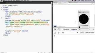 JavaScript Draw on HTML5 Canvas Element Setup HTML Container