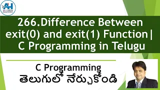 266 Difference Between exit 0 and exit 1 Function C Programming in Telugu