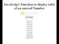 JavaScript Function to display table of an entered Number ITI COPA Practical Solution