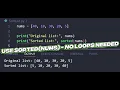 The FASTEST Way to Sort a List in Python Use sorted