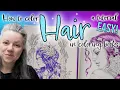 Adult coloring book HAIR tutorial Mermaid portrait EASY How to color hair