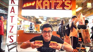 Meat-packed sandwich in New York - Katz s Delicatessen Famous Pastrami Sandwich in New York