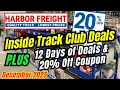 Inside Track Club Deals December 2025 Plus Harbor Freight 12 Days of Deals 20 Off Coupons