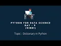 Python Training Day - 9 Hindi dictionary in python