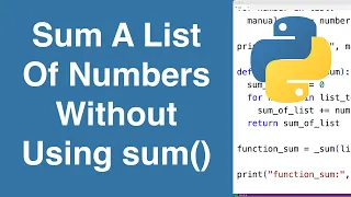 Find Sum Of A List Without Using sum Python Example