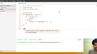 Factorial of a number through recursion