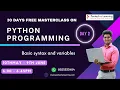 Day 02 - Python programming Basic syntax and variables Pantech eLearning