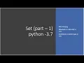 Lecture 34 - Set part