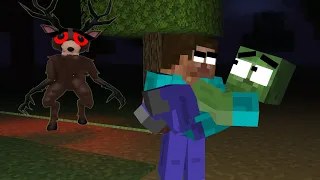 Herobrine in 99 NIGHTS IN THE FOREST - Minecraft Animation