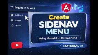 Angular 21 tutorial part 7 Side nav menu creation in angular material UI