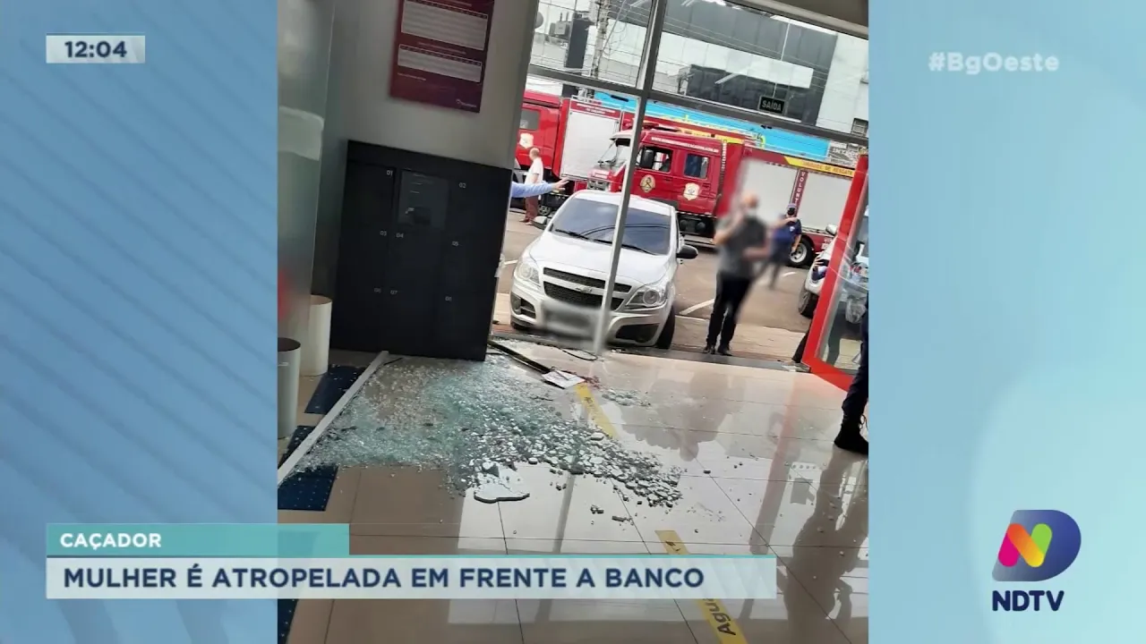 Caçador: Mulher é atropelada em frente a banco