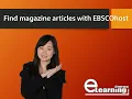 Find magazine articles with EBSCOhost