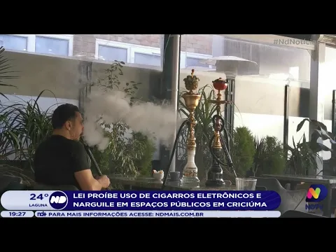 Lei proíbe uso de cigarros eletrônicos e narguilé em espaços públicos em Criciúma