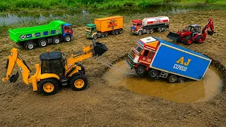New Tata Petrol Tanker Ashok Leyland Muddy Accident Pulling Out Jcb 3dx Tractor? Jcb Tractor Cartoon