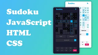 Build Sudoku Game With HTML CSS JavaScript Sudoku Puzzles Sudoku JavaScript