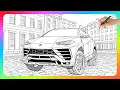 Coloring Lamborghini Urus Detailed Coloring Process