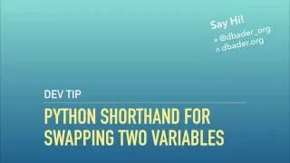 A Python Shorthand for Swapping Two Variables