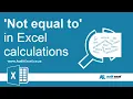 IF not equal to in MS Excel How to create a NOT EQUAL to logical expression in Excel
