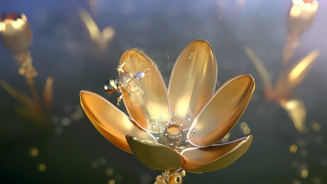 Olivia Burton Jewellery Ladies' Gold Plated 3D Bee Moulded Bee Necklace (OBJ16AMN05)