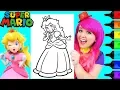 Coloring Princess Peach Super Mario Nintendo Coloring Page Prismacolor Markers KiMMi THE CLOWN