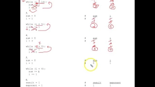 Tracing While Loops Worksheet 1