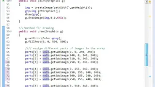Simple java animation using arrays part 2 adding side movement