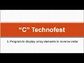 Display Array elements in reverse order in C language by C Technofest