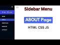 Toggleable Sidebar Menu using HTML CSS and JavaScript