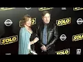 Mark Hamill and Marilou York on the red carpet for the Premiere of Solo A Star Wars Story in Los An