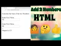 Adding two Numbers HTML Basics of Html Addition program