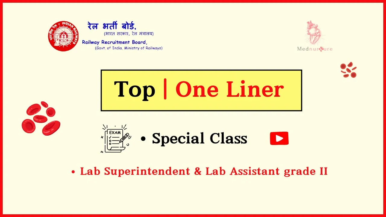 Important One liner - RRB lab Assistant and Lab superintendent | Hindi