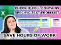 How to Check if Cell Contains Specific Text from a List Partial Match Excel Tutorial