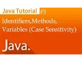 Java Tutorial Identifiers Methods Variables Case sensitivity