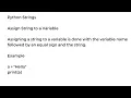 Python Strings Assign a String to a Variable