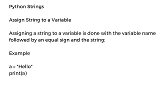 Python Strings Assign a String to a Variable