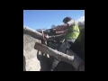 WE NEED THE BIG THING jackhammer Gatling gun mows down people meme