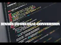C Program to calculate binary number to decimal number conversion