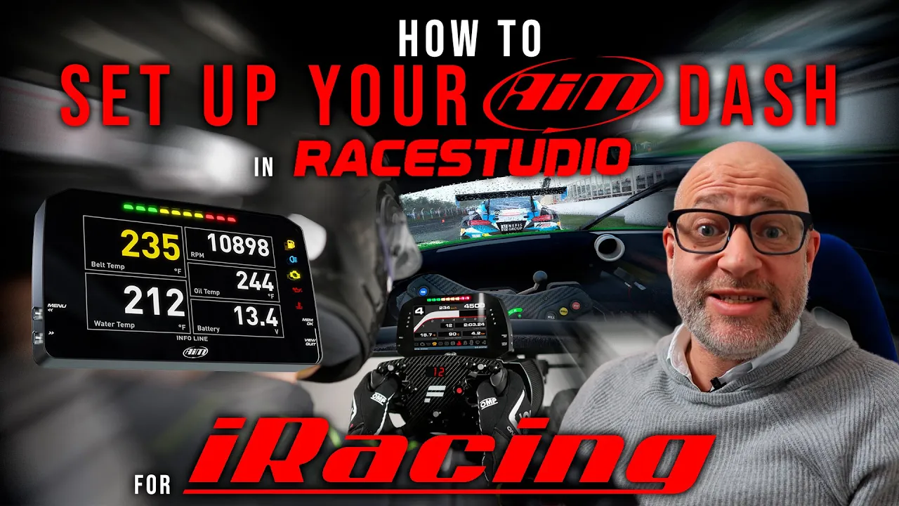 How to Set Up Aim Dash in Race Studio 3 for Use in iRacing Sim Racing software - Tutorial