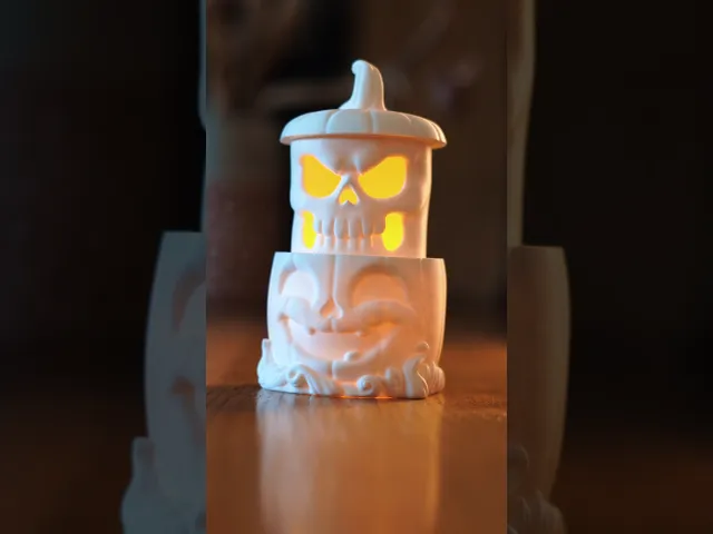 Spooky Pumpkin Skull Candle Holder video thumbnail