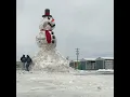 Forklift creative workers 24-foot snowman