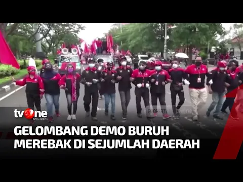 Demo Buruh Tolak Jumlah Kenaikan UMP 2022 Tumpah di Sejumlah Daerah