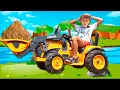 Download Lagu Alex speelt met POWER Wheels Tractoren en helpt de Grote Graafmachine.