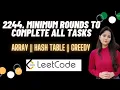 2244 Minimum Rounds to Complete All Tasks Leetcode Coding with Explanation