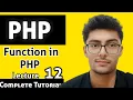Function in Php PHP Function Tutorial in Hindi PHP Tutorial