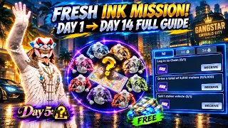 Fresh Ink Event Day 1–Day 14 Complete Guide 🤩 All Missions Explained Easy Way | Gangstar Mirage City