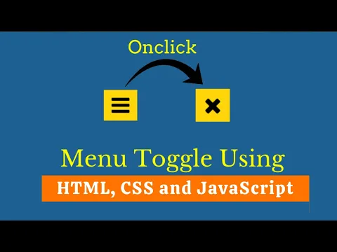 Toggle Menu Icon Using JavaScript Menu Toggle Icon using CSS  Javascript Hamburger Toggle Menu