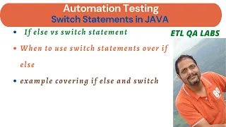 Automation Testing Switch statement in Java comparision between switch and if else statements