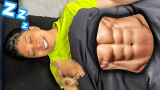 shredded abs in your sleep look end of video 