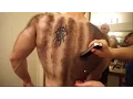 Hairiest man shaves entire chest and back for bodybuilding
